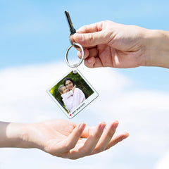 Personalised Double Sided Photo Engraved Keychain - Custom Gift for Mum