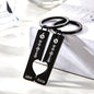 Drive Safe personalised keychain on keys showing scannable music code and engraved name example