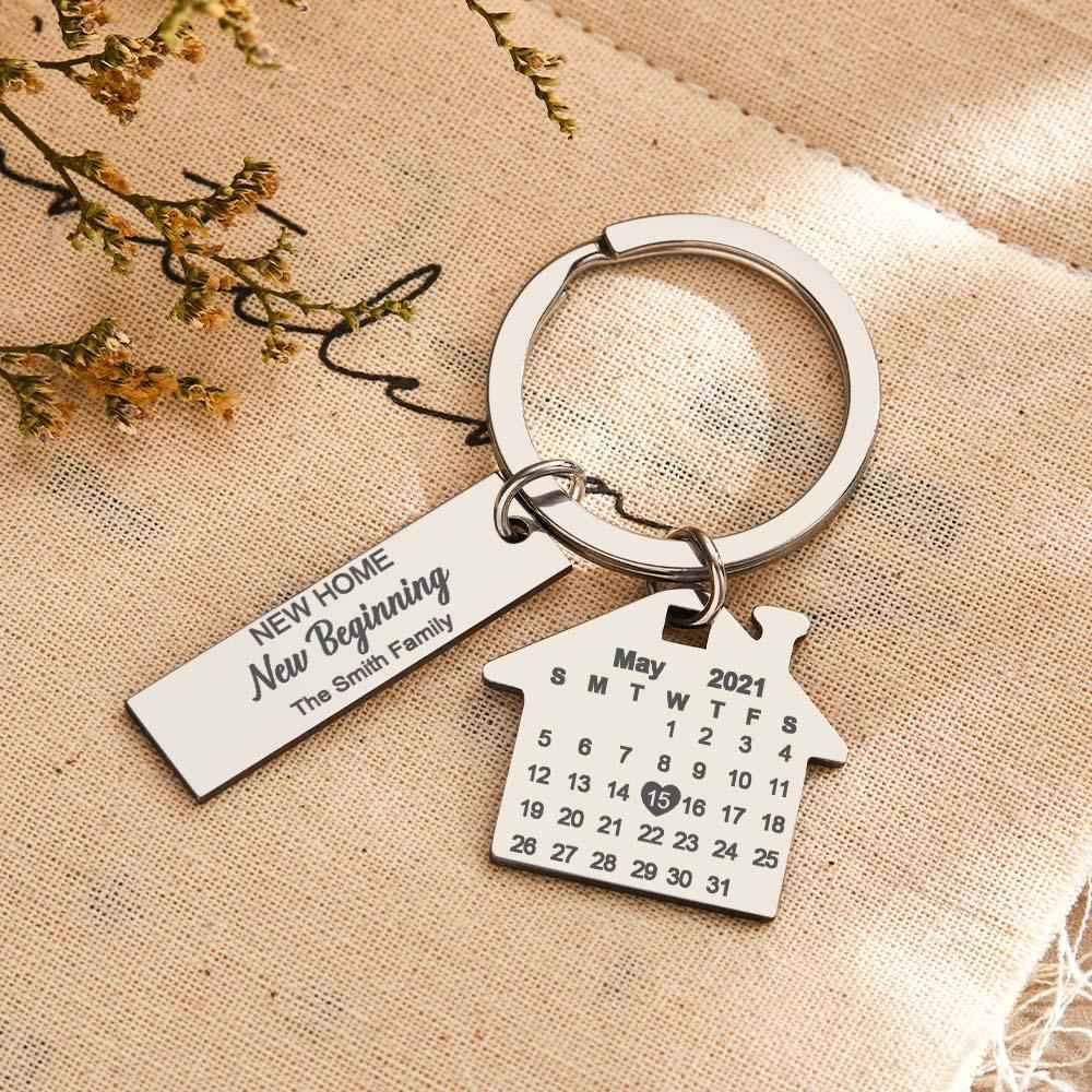 New Home New Beginning New Memories Personalized Calendar Keychain Gifts for Friends