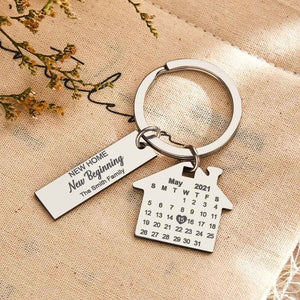New Home New Beginning New Memories Personalized Calendar Keychain Gifts for Friends