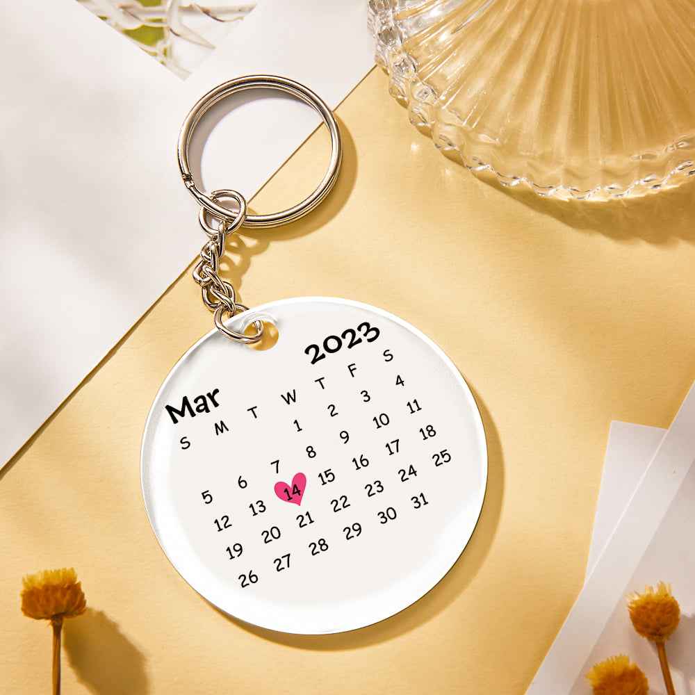 Custom Music Song Calendar Keychains Scannable Music Code Acrylic Gifts for Couple