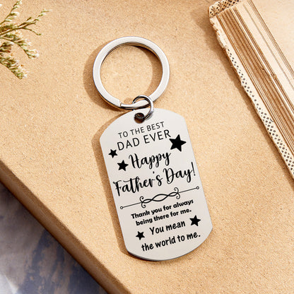 Packaged personalised photo keychain on a keyring — thoughtful Birthday, Christmas or anniversary gift for Dad