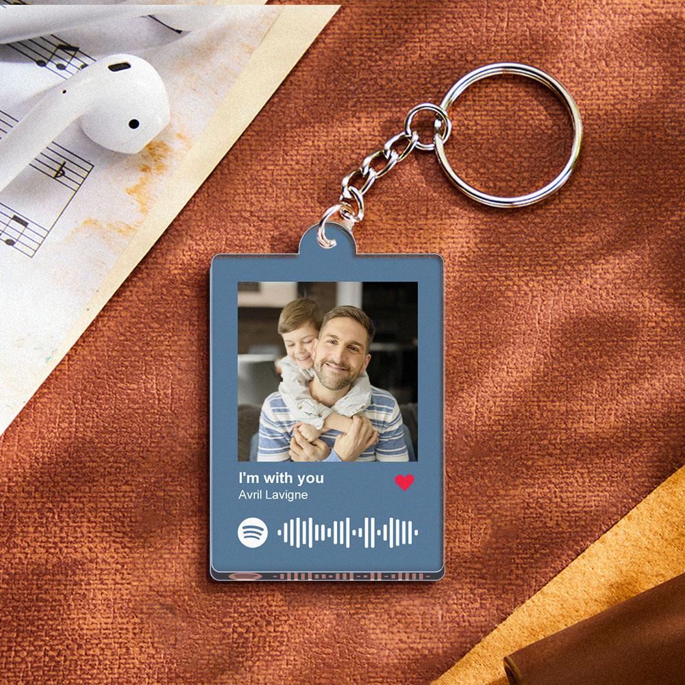 Personalised engraved keyring attached to a set of keys — practical, everyday keepsake for Dad