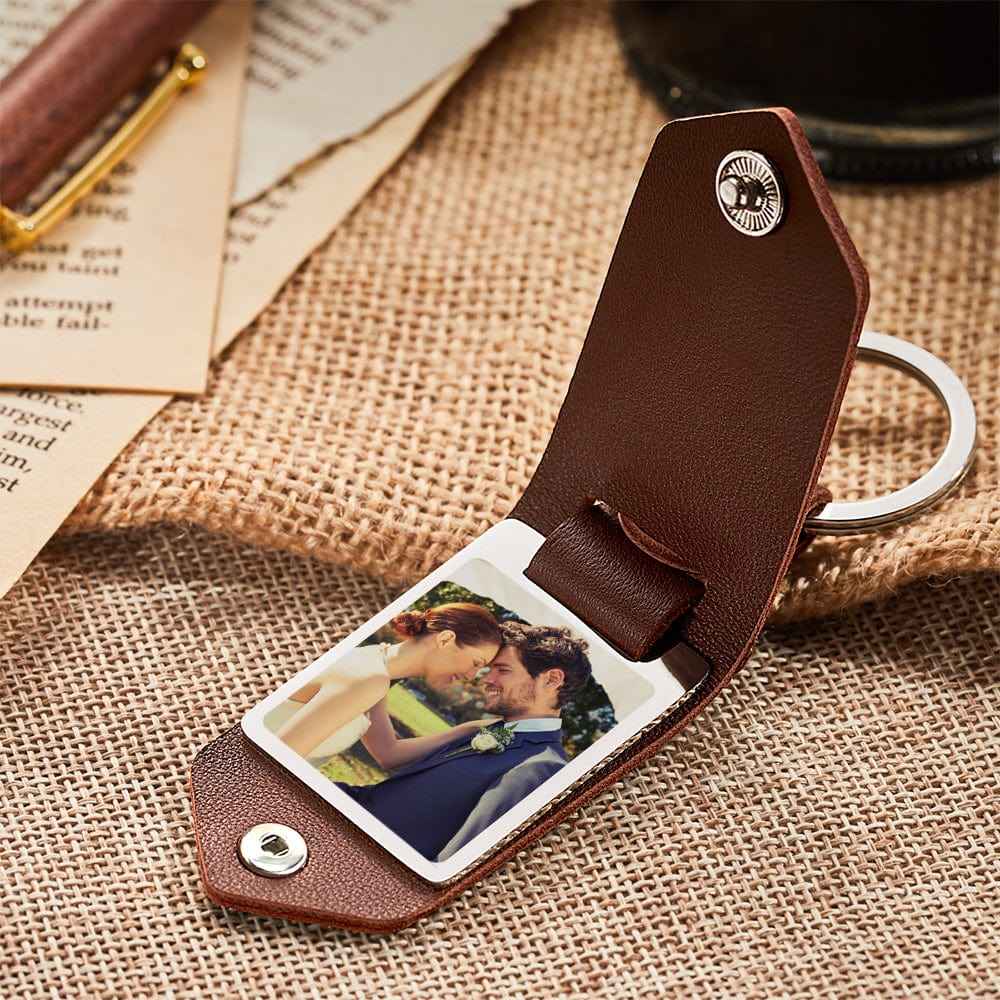 Custom Leather Keychain Personalized Engrave Keychain Anniversary Gift For Couple Birthday Gift