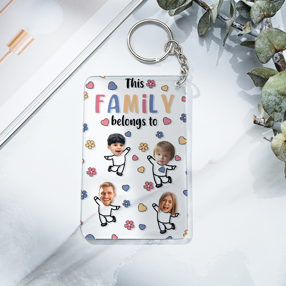 Rear view of personalised acrylic keyring highlighting engraved text option and sturdy metal ring — ideal thank‑you or Mother’s Day personalised gift