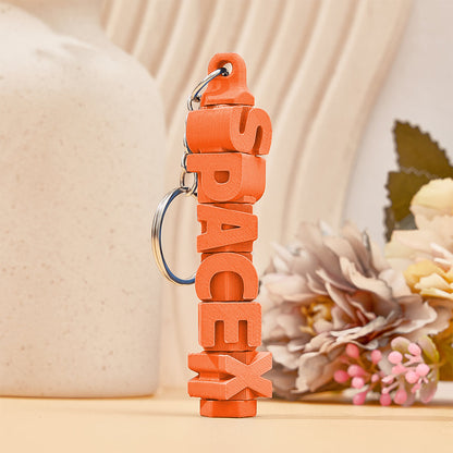 Colour variant C of 3D printed personalised name keychain – customised name tag ideal for travel and school bags