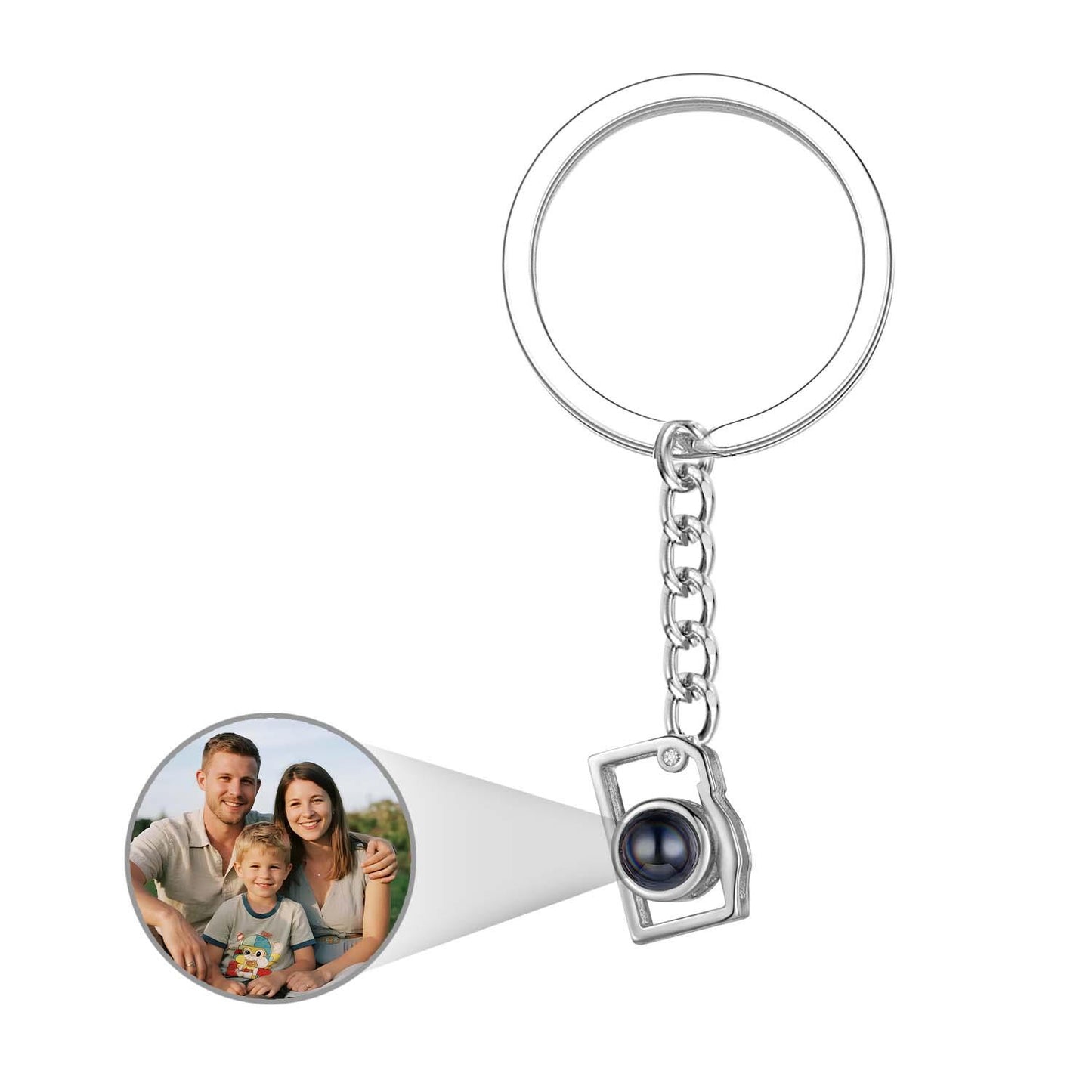 Personalised Photo Projection Necklace - Custom Engraved Camera Locket Gift