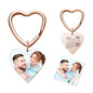 Rose gold personalised heart photo keyring with engraved image and highlighted calendar date – thoughtful personalised gift for Mum