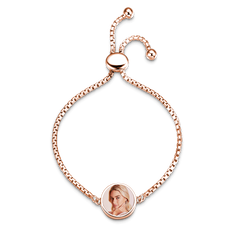 Personalised Circle Photo Bracelet for Women | Customisable S925 Silver