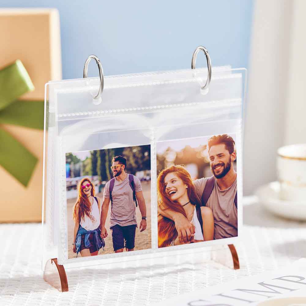 Custom Photo Acrylic Frame Mini Flip Pictures Desktop Decoration For Her
