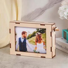 Personalised Rolling Photo Frame - Custom Wooden Picture Display | Valentine's Wedding Gift