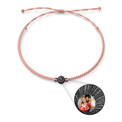 Personalised Photo Projection Charm Bracelet | I Love You in 100 Languages | Custom Birthday Gift