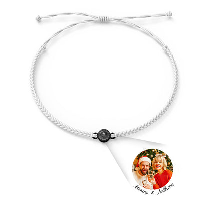 Personalised Photo Projection Charm Bracelet | I Love You in 100 Languages | Custom Birthday Gift