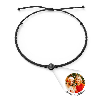 Personalised Photo Projection Charm Bracelet | I Love You in 100 Languages | Custom Birthday Gift