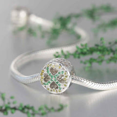 Green Four-leaf Clover Custom Photo Charm