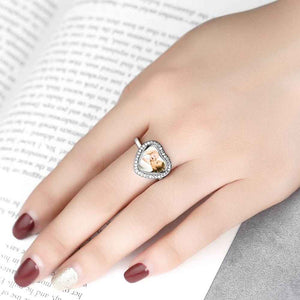 Heart Shaped Photo Ring Copper