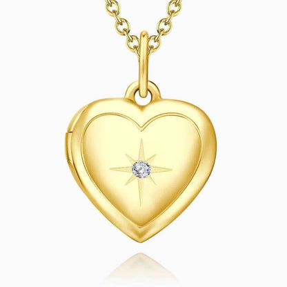 Personalized Heart Locket Photo Necklace for Women