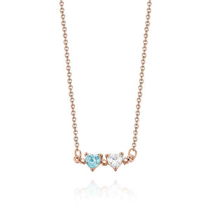 Personalized Heart-Shaped Birthstone Necklace Anniversary Birthday Gift for Her