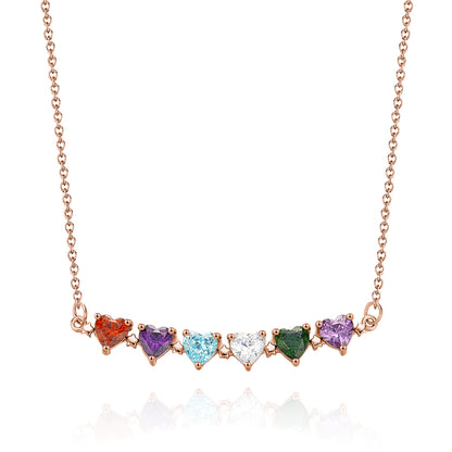 Personalised Heart Birthstone Necklace | Custom Anniversary & Birthday Gift