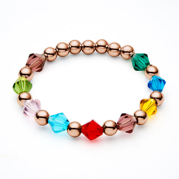 Personalised 1-12 Birthstone Family Bracelet | Elastic Beaded Gift for Women