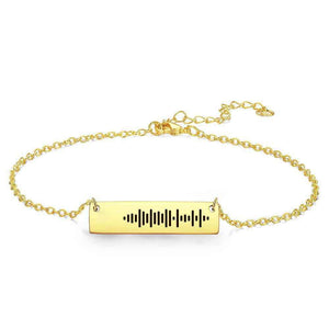 Scannable Code Custom Music Engraved Bar Anklet