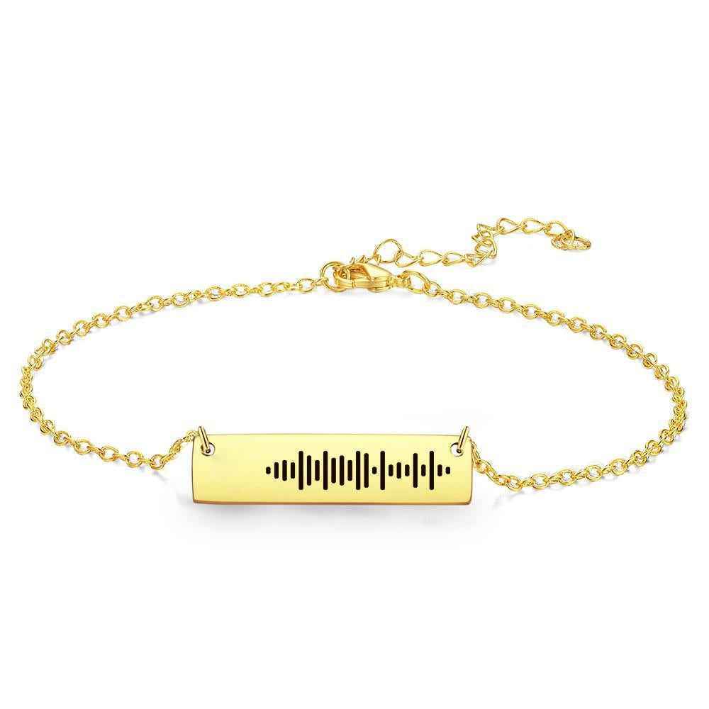 Scannable Code Custom Music Engraved Bar Anklet