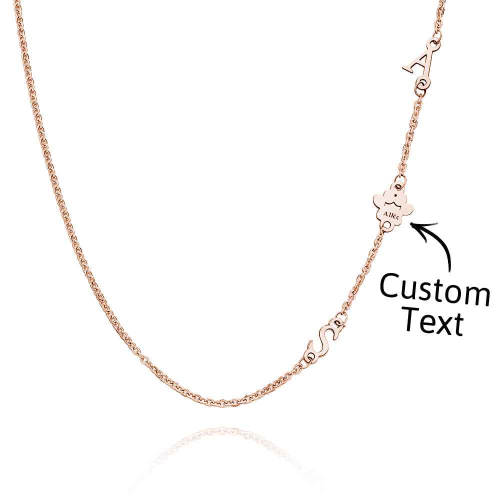 Custom Engraved Animal Paw Shape Initial Necklace – Unique Wedding Gift