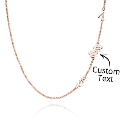 Custom Engraved Animal Paw Shape Initial Necklace – Unique Wedding Gift