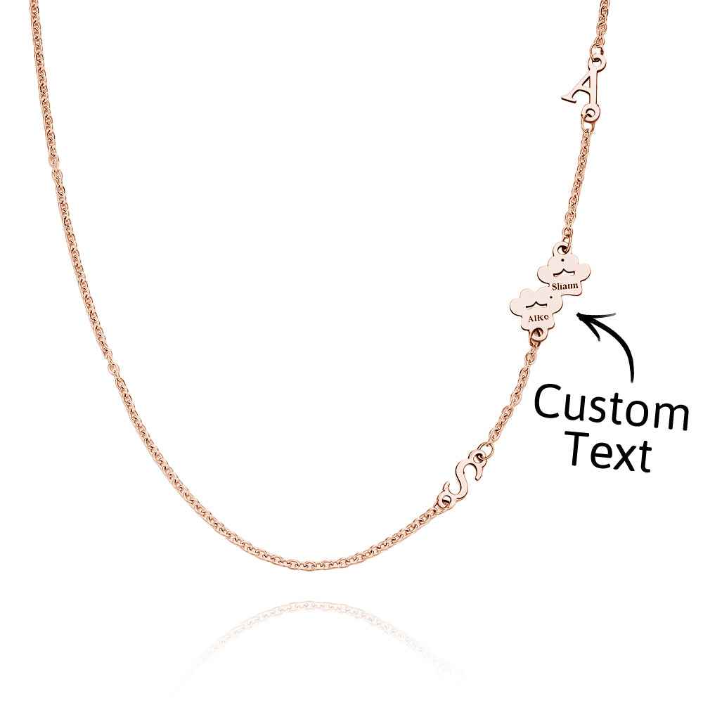 Custom Engraved Animal Paw Shape Initial Necklace – Unique Wedding Gift