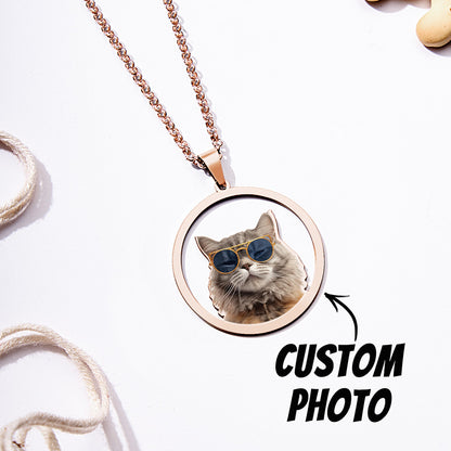 Personalised Pet Photo Necklace - Custom Pet Lover Gift