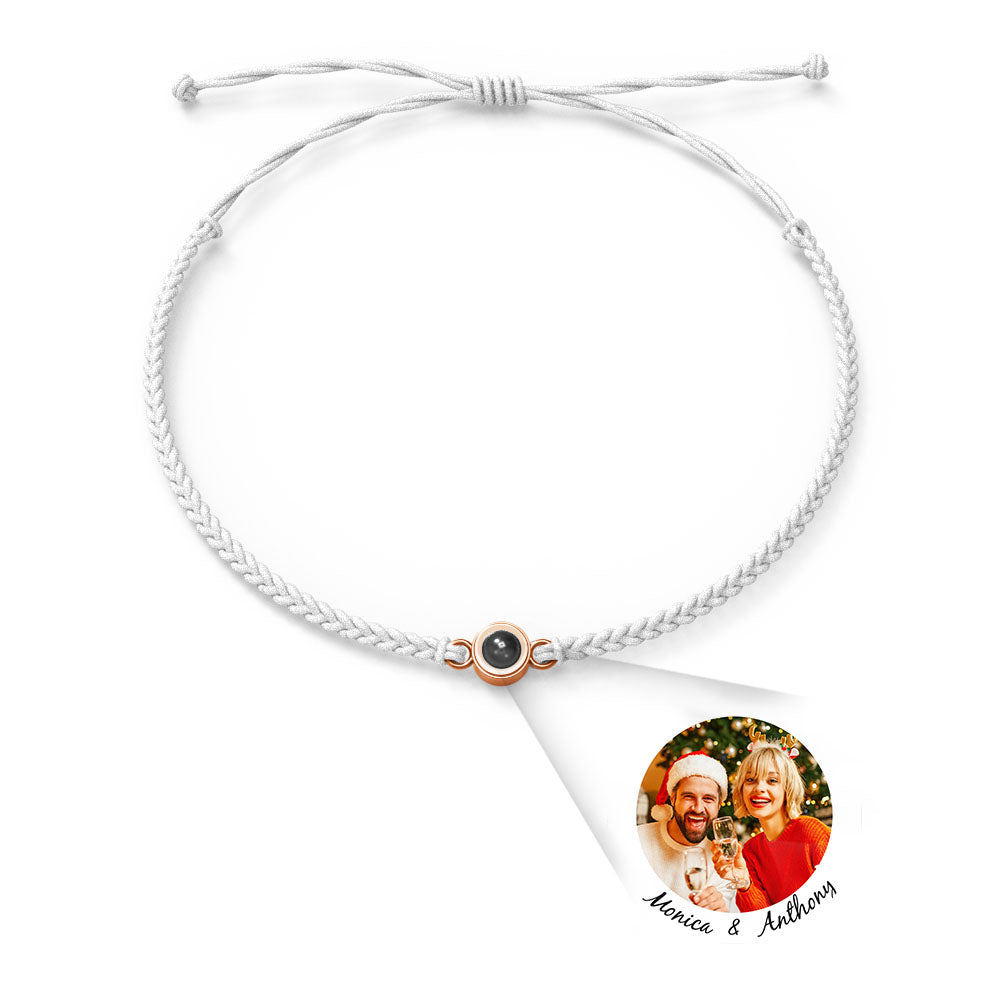 Personalised Photo Projection Charm Bracelet | I Love You in 100 Languages | Custom Birthday Gift