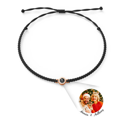Personalised Photo Projection Charm Bracelet | I Love You in 100 Languages | Custom Birthday Gift