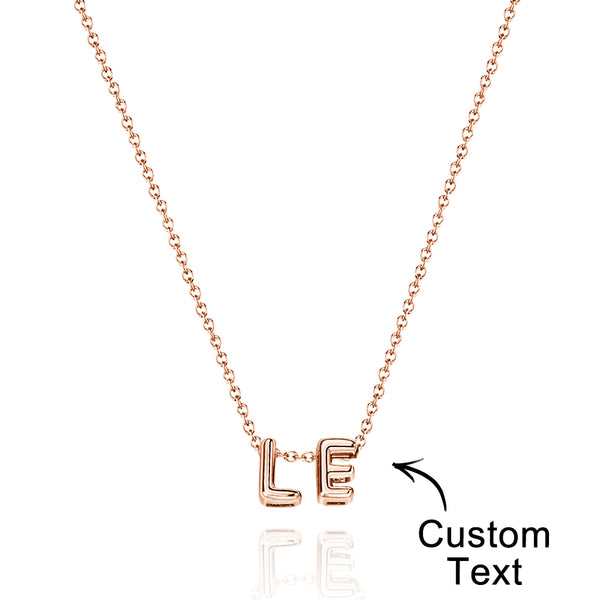 Personalised 3D Bubble Letters Name Necklace - Unique Gift for Loved Ones