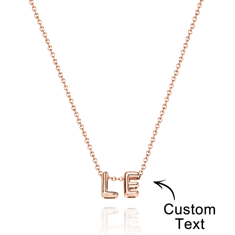 Personalised 3D Bubble Letters Name Necklace - Unique Gift for Loved Ones