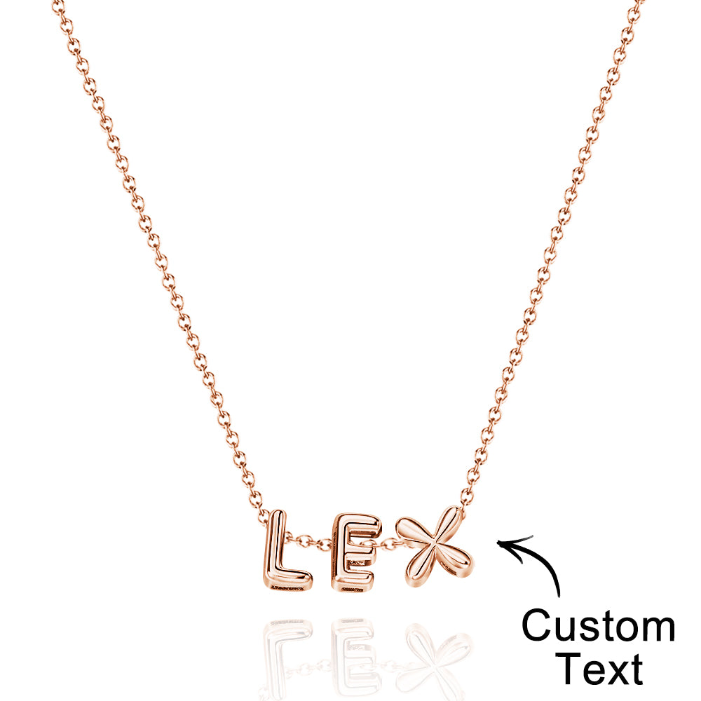 Personalised 3D Bubble Letters Name Necklace - Unique Gift for Loved Ones