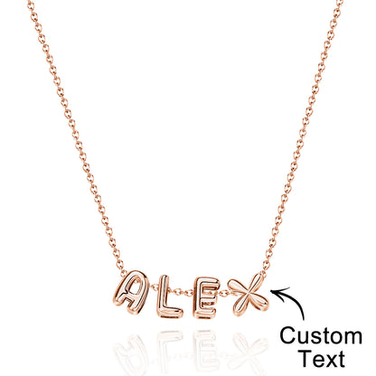 Personalised 3D Bubble Letters Name Necklace - Unique Gift for Loved Ones