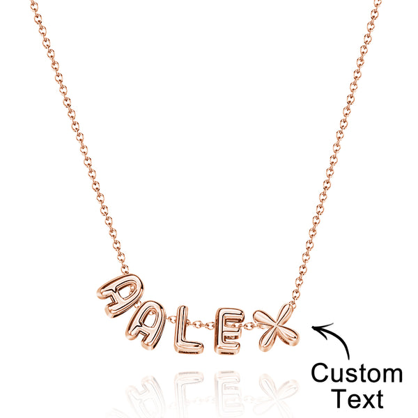 Personalised 3D Bubble Letters Name Necklace - Unique Gift for Loved Ones