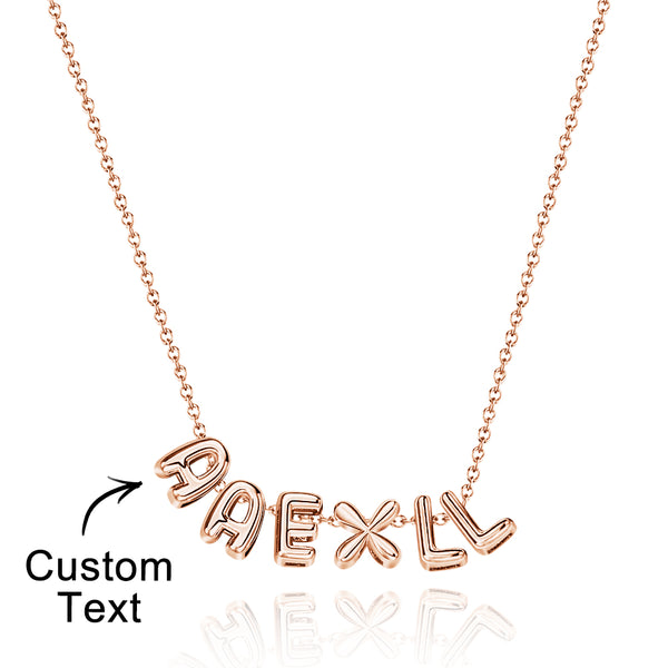 Personalised 3D Bubble Letters Name Necklace - Unique Gift for Loved Ones