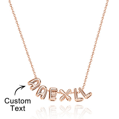 Personalised 3D Bubble Letters Name Necklace - Unique Gift for Loved Ones