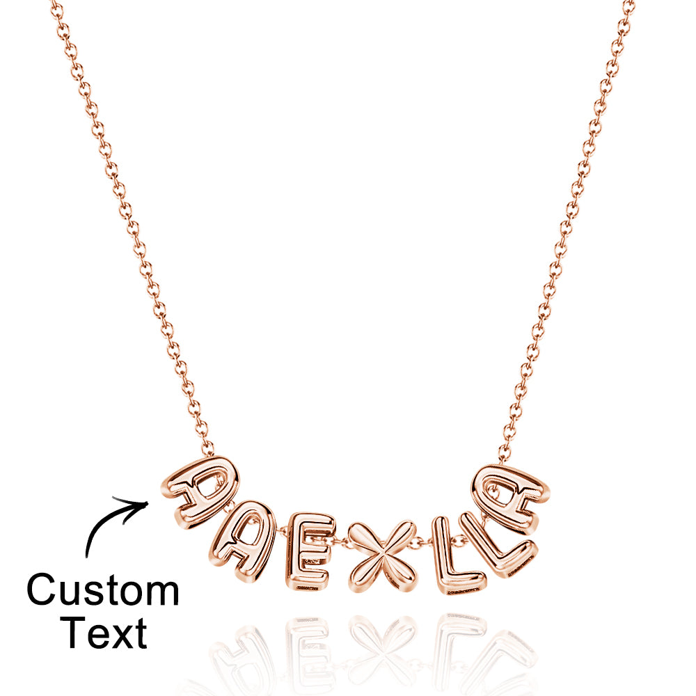 Personalised 3D Bubble Letters Name Necklace - Unique Gift for Loved Ones