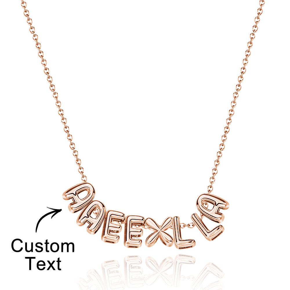 Personalised 3D Bubble Letters Name Necklace - Unique Gift for Loved Ones