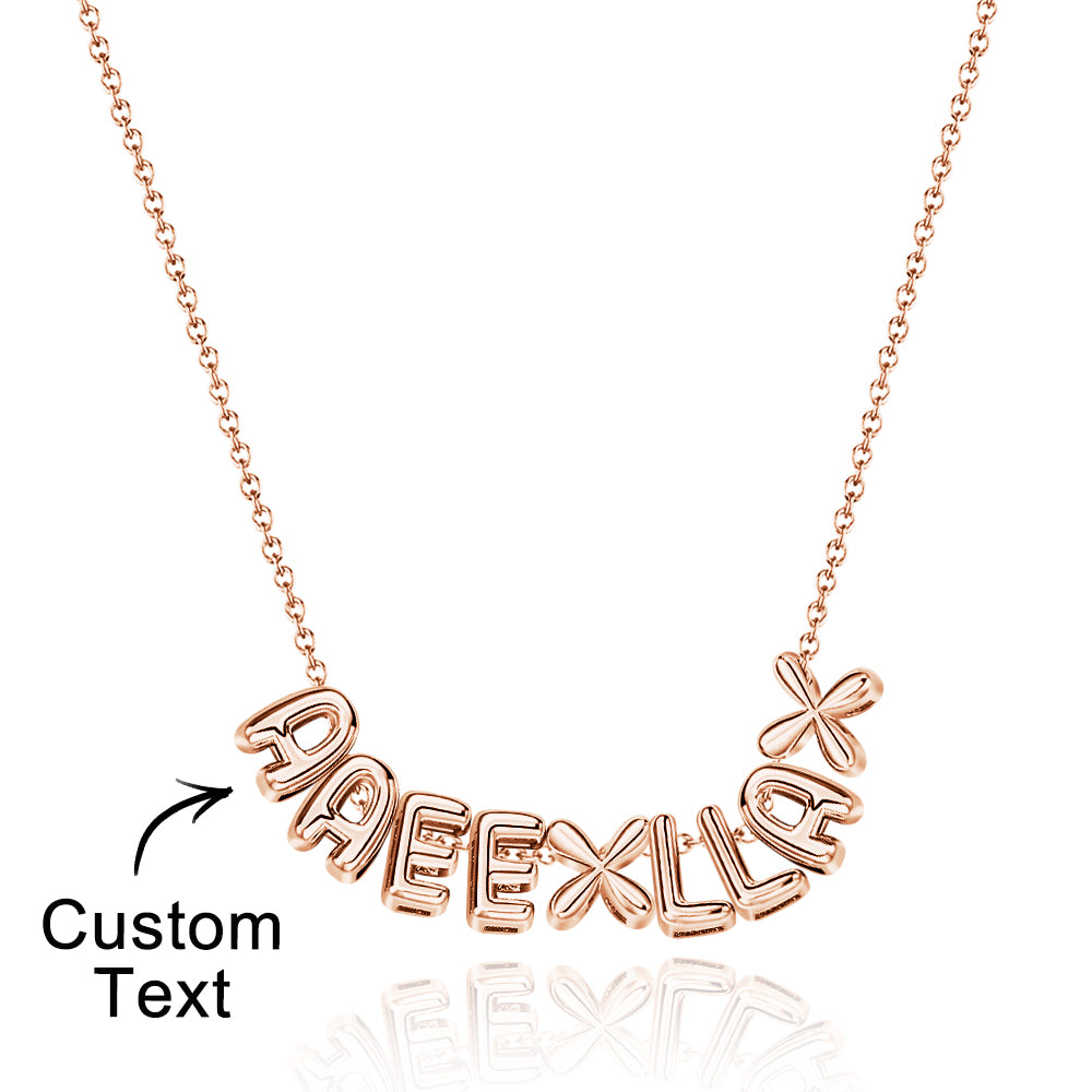Personalised 3D Bubble Letters Name Necklace - Unique Gift for Loved Ones