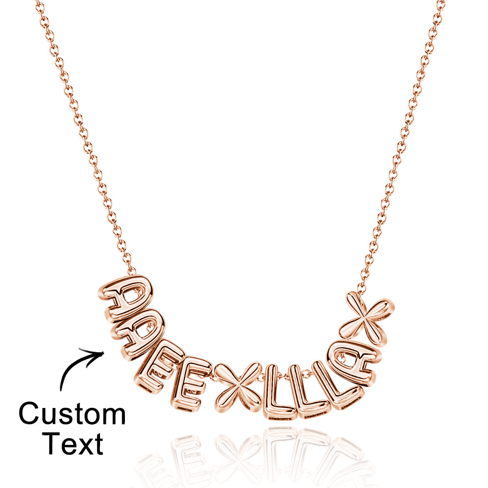 Personalised 3D Bubble Letters Name Necklace - Unique Gift for Loved Ones