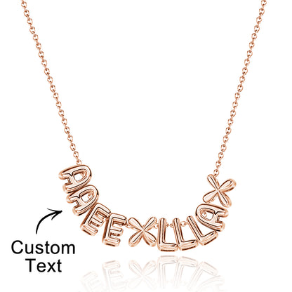 Personalised 3D Bubble Letters Name Necklace - Unique Gift for Loved Ones