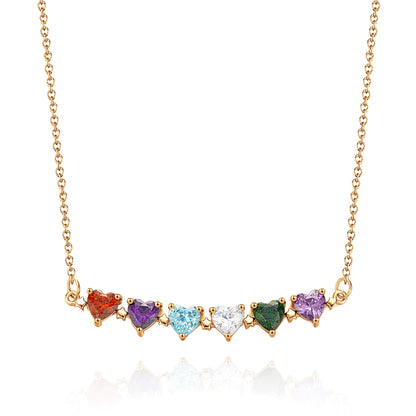 Personalised Heart Birthstone Necklace | Custom Anniversary & Birthday Gift