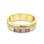 Personalised Birthstone Ring with Engraved Text | Custom Anniversary & Birthday Gift