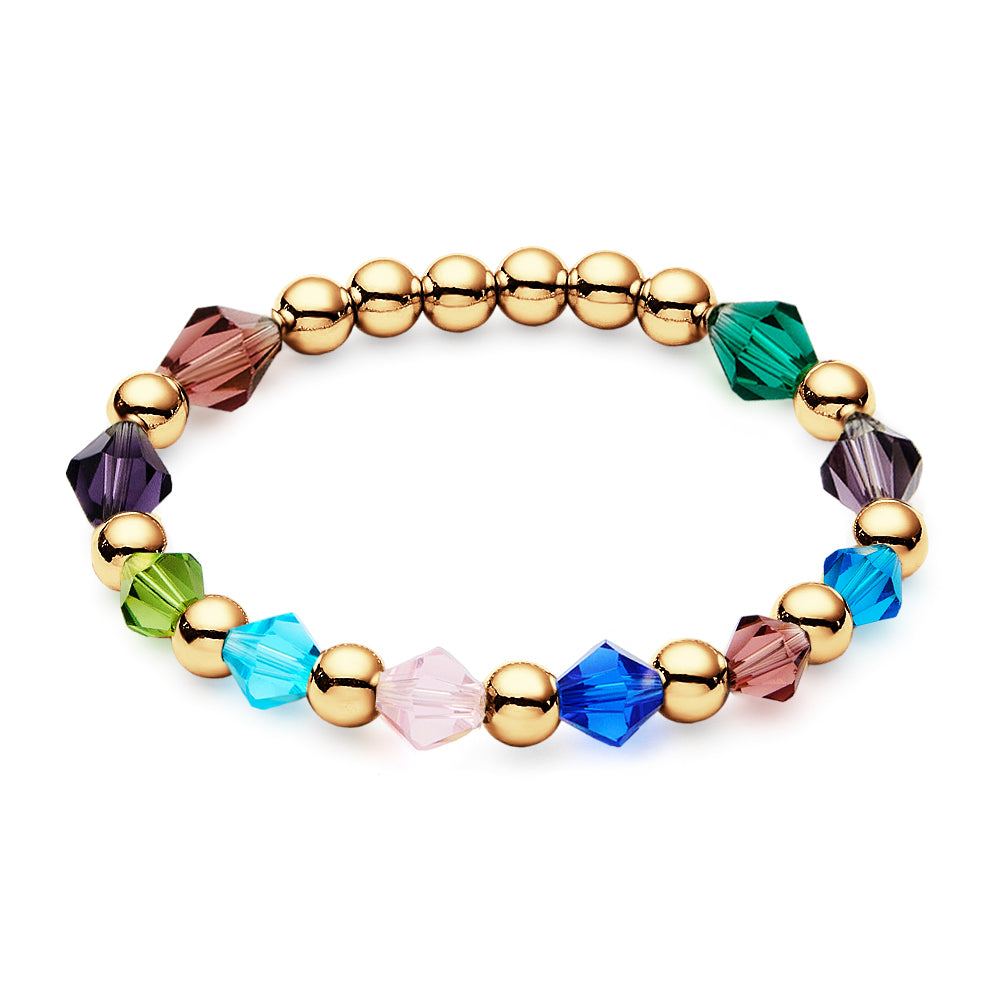 Personalised 1-12 Birthstone Family Bracelet | Elastic Beaded Gift for Women