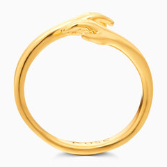 Custom Engraved Name Hug Ring - Personalised Hugging Hands Adjustable Open Ring