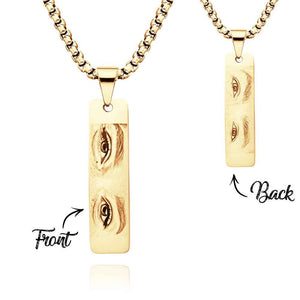 Custom Eyes Photo Necklace Double Sided Personalization Photo Eye Necklace You and Him/Her