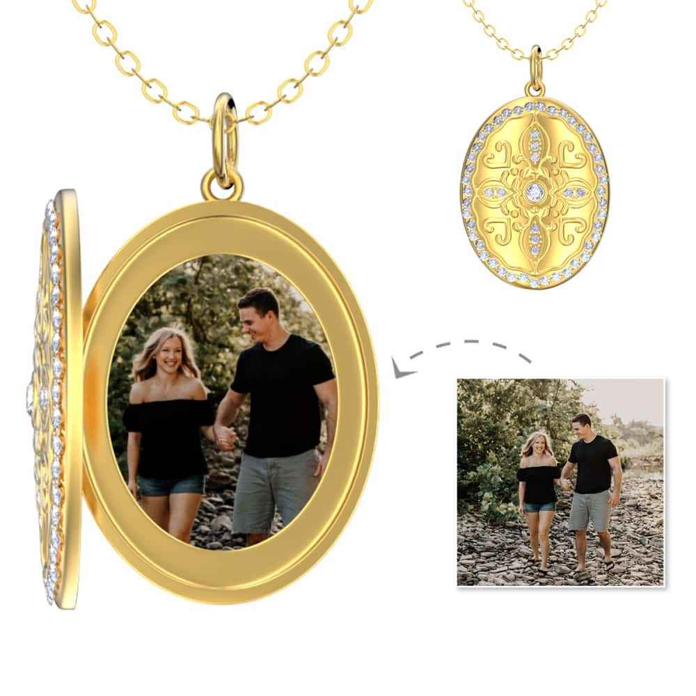 Personalized Photo Necklace Custom Anniversary Necklace Birthday Gift